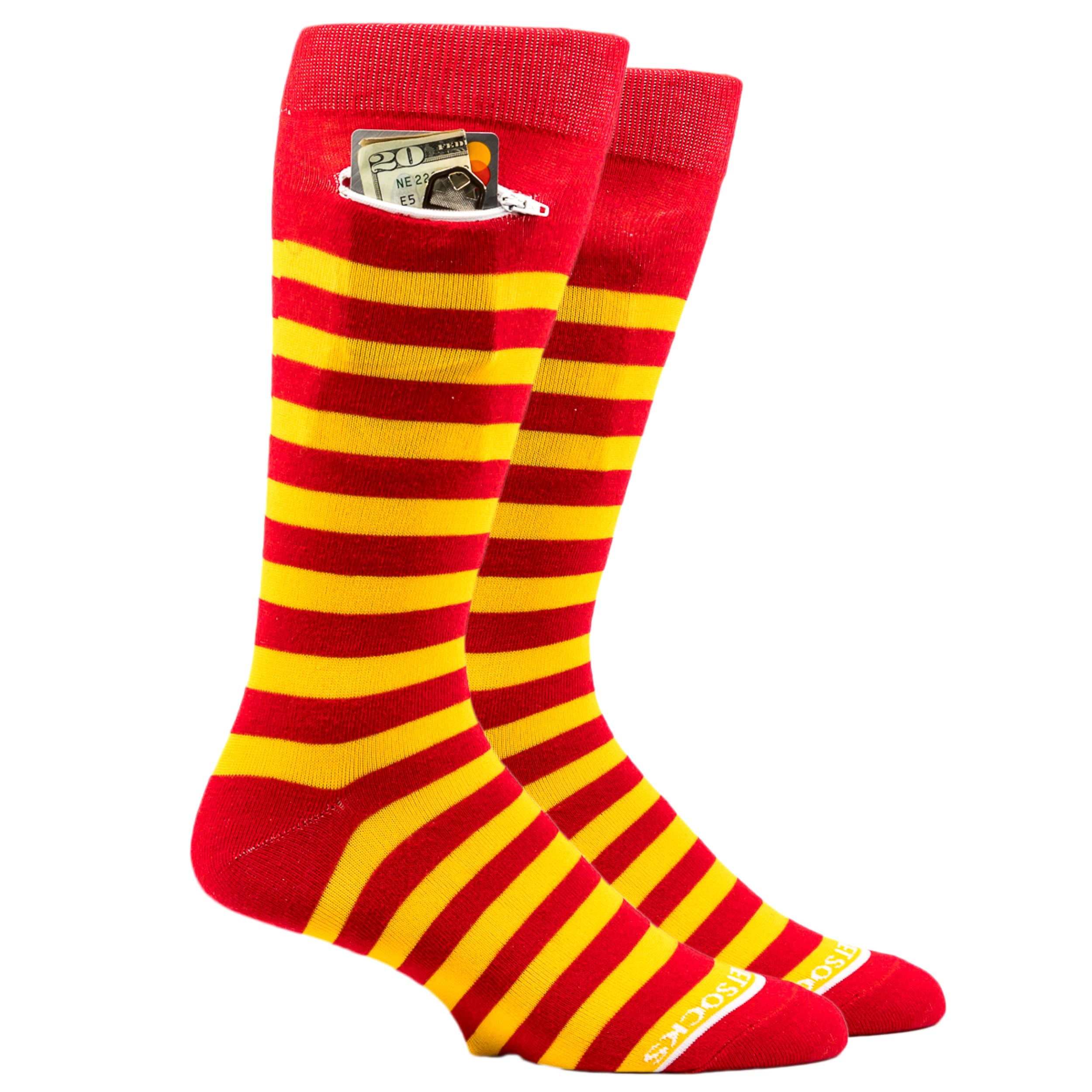 Pocket SocksUltimate Sports Fan Socks with a Pocket - Anti Pickpocket Funny Socks for Men & Women w/Zipper Pocket