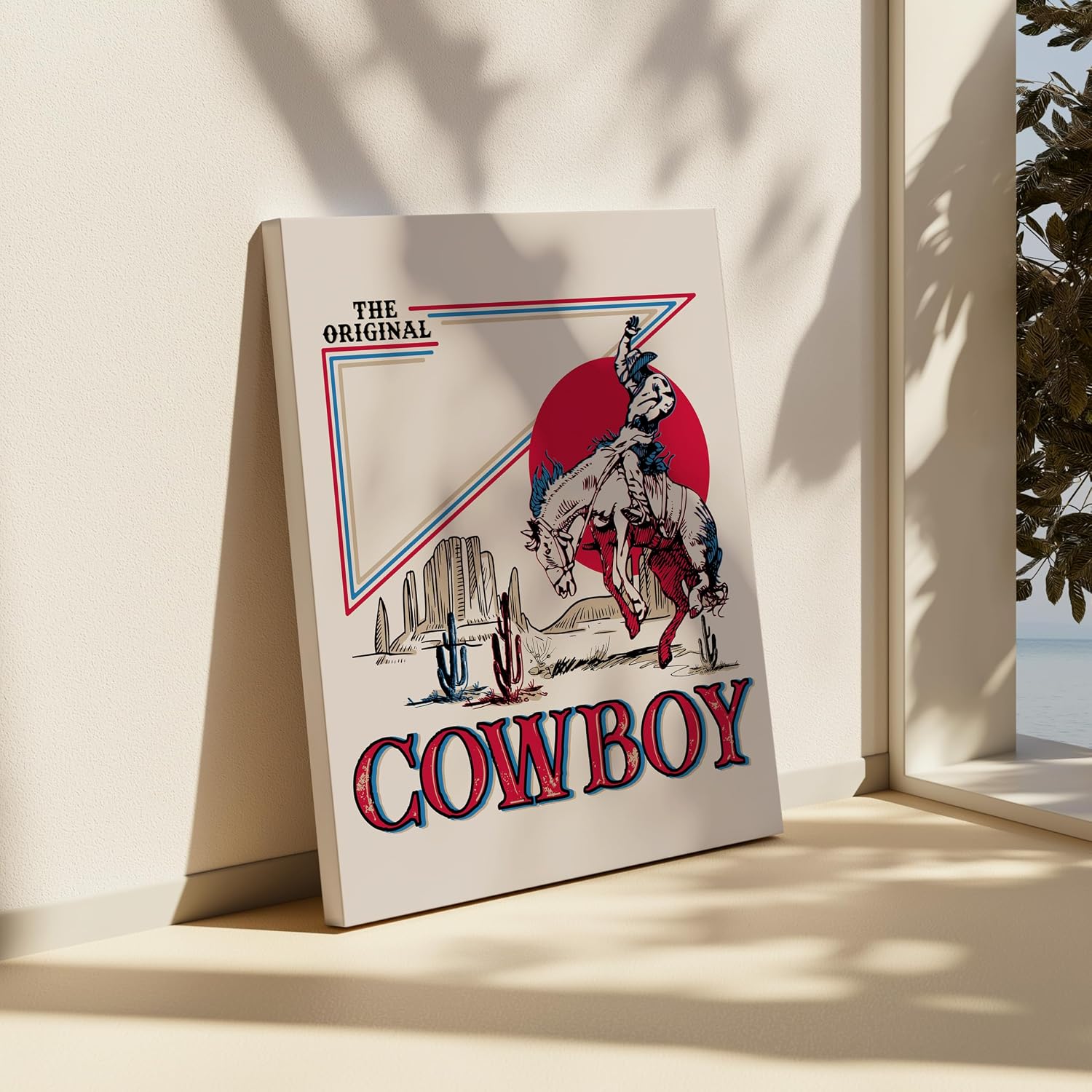 Poster Master Advertising Canvas - Retro Western Print - Cowboy, Funky Wild West, Rodeo, Beer, Trendy, Aesthetic - Gift for Friend - Wall Decor for Kitchen, Bar, Pub - 8x10 STRETCHED Canvas