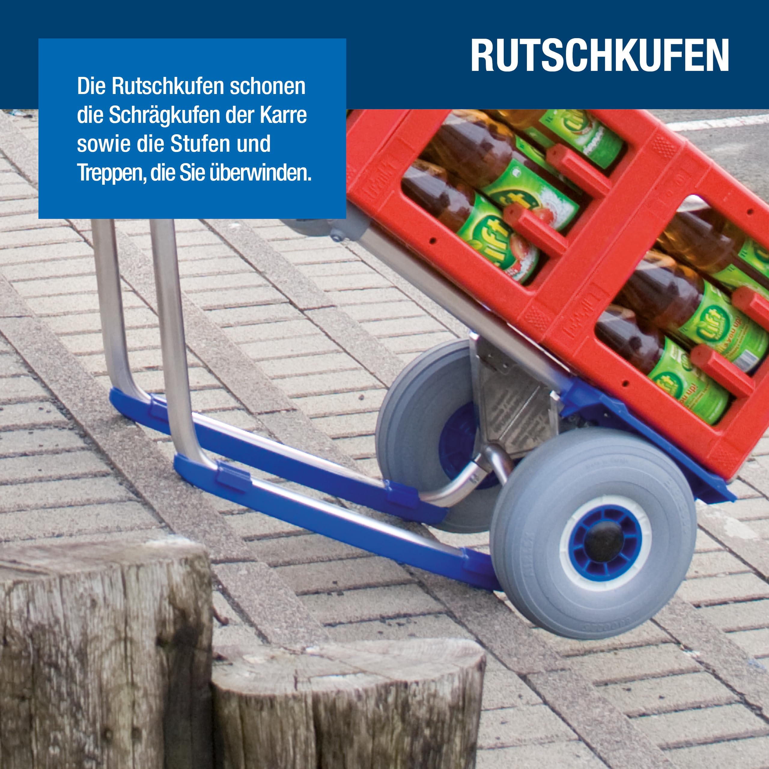 Vollmontierte EXPRESSO Alu Profi- Sackkarre für Säcke, Rollen & Kartons AE201525 / 250kg / pannensichere Vollgummireifen/Schaufel L 30 x B 30,5 cm