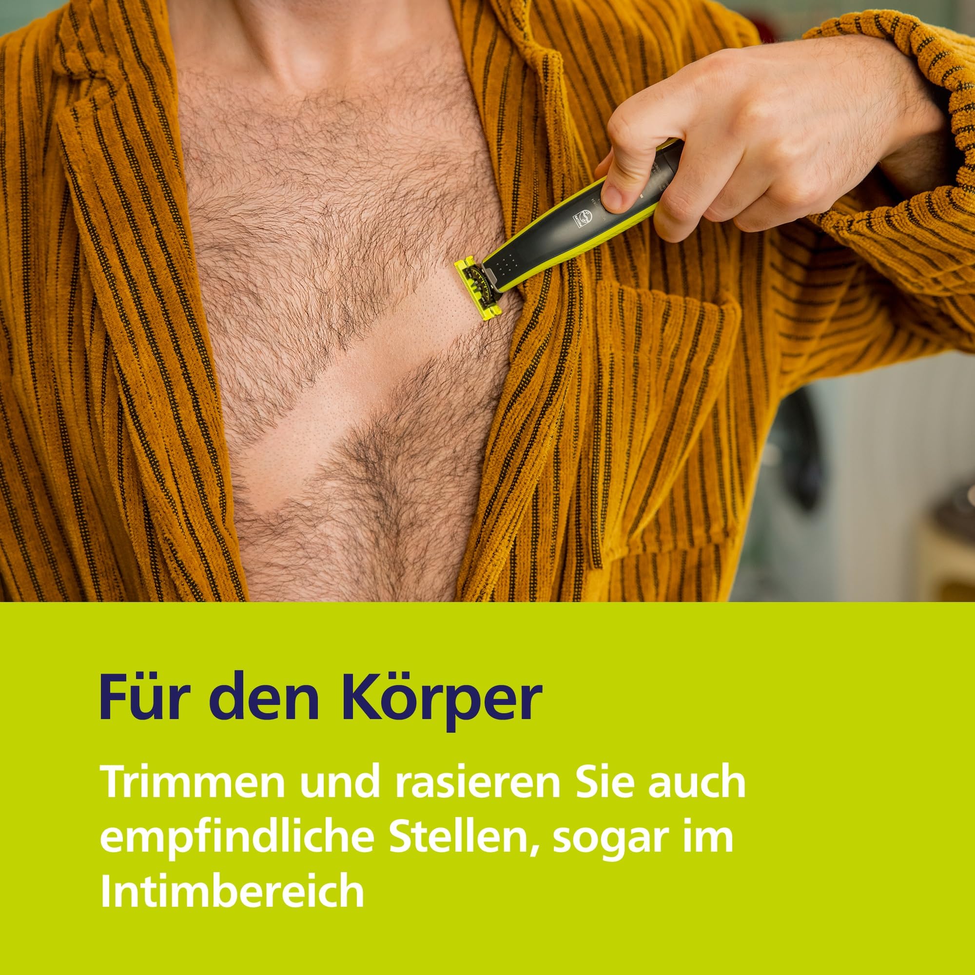 PHILIPS OneBlade 360 Face & Body elektrischer Rasierer Trimmer Bodygroomer 3x 360 Klingen 4x Trimmaufsätze 2x Körperaufsätze Nass- Trockenrasur QP2834/31