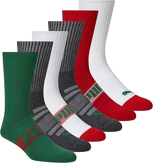 PUMA International Soccer 2026 Athletic Crew Socks, Arch Support & Cushioned Footbed