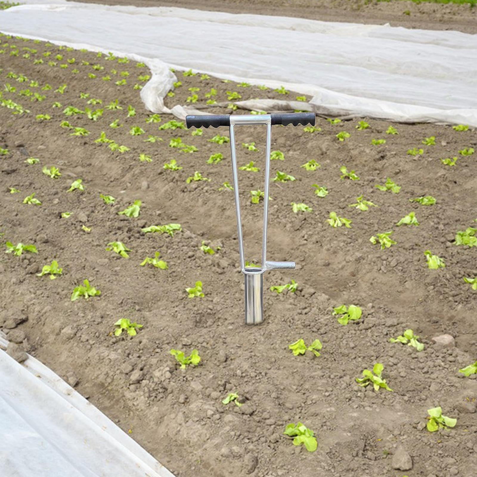 Stangen Erdbohrer mit Griff, Manuelles, Ergonomisches Haushalts Erdbohrgerät Aus Metall, für Garten, Zaun Und Terrasse, 30cm Höhe