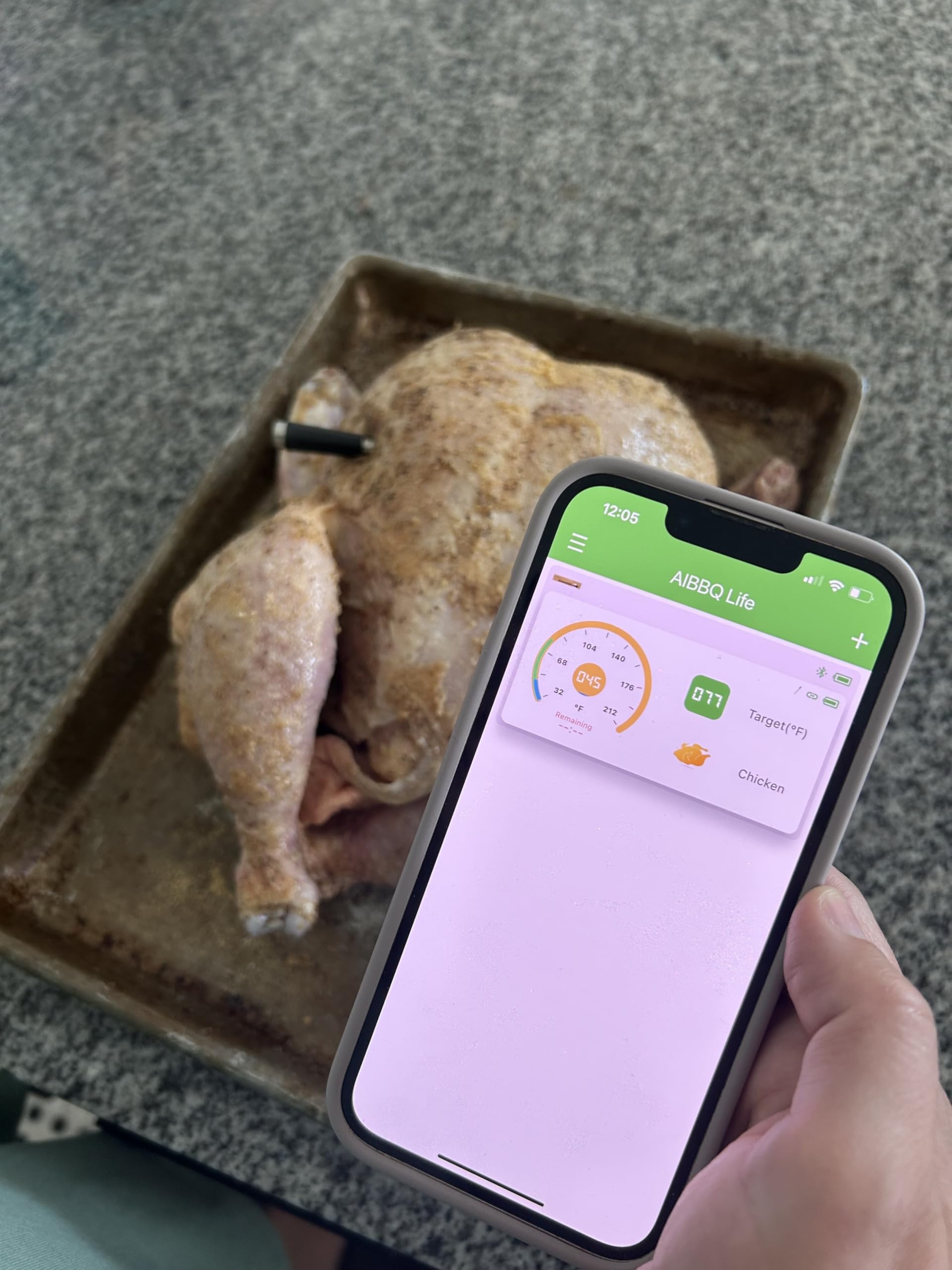 Digitales Fleischthermometer Kabellos Bluetooth Dual Sensor BBQ Küche Räucherofen Wasserdicht mit USB-C Ladekoffer App-gesteuert 40m Reichweite