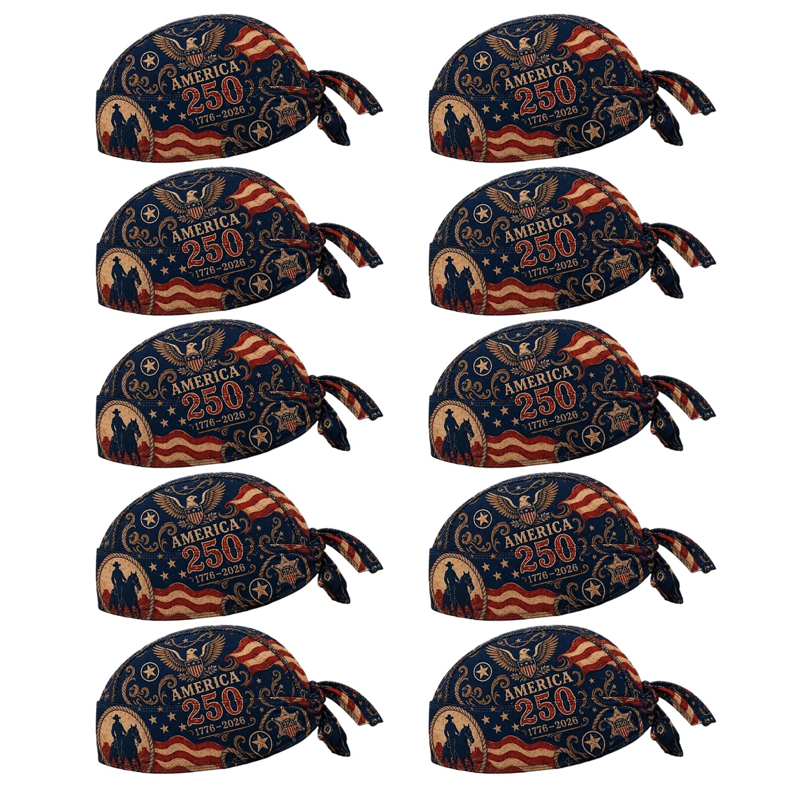 Headwear 1776 2026 Écharpe à nouer avec imprimé inspiré du drapeau pour l'équitation et les plans de voyage quotidiens, bandana patriotique, bandana patriotique, écharpe doo tour de cou en chiffon