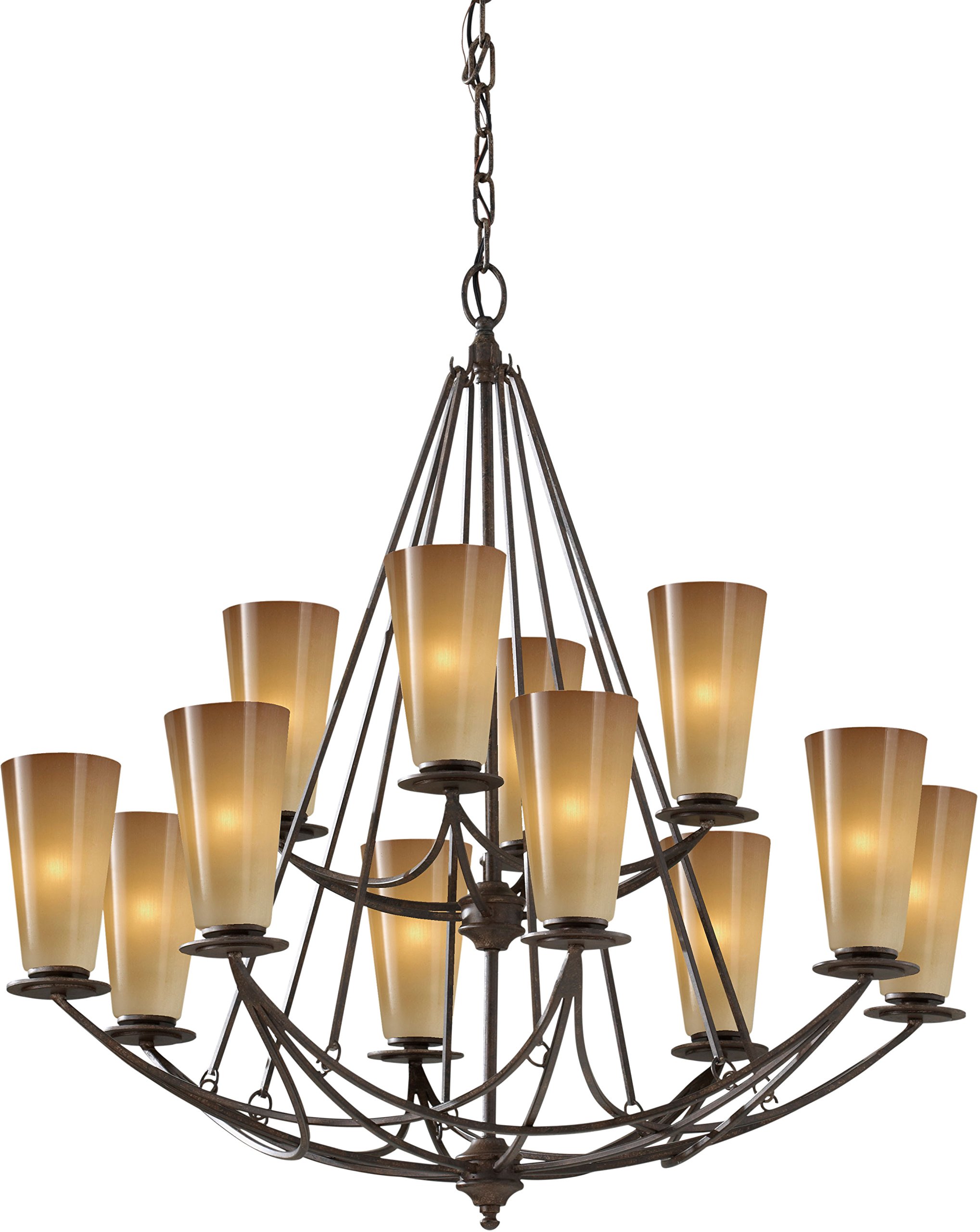 Feiss F2605/8+4MBZ El Nido Glass Chandelier Lighting , 12-Light