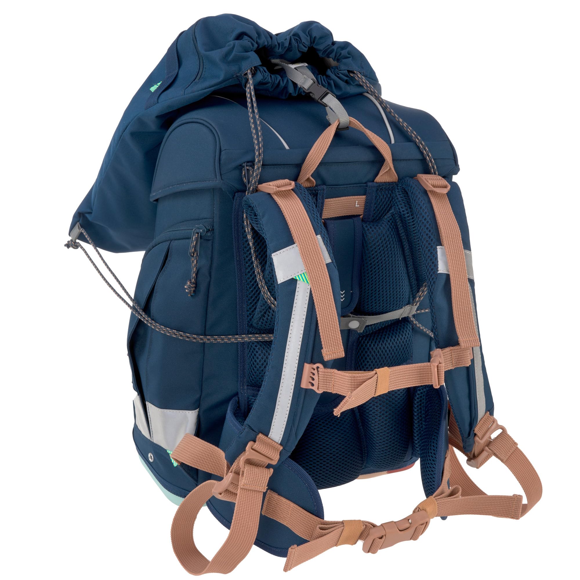 LÄSSIG 7-częściowy zestaw z tornistrem dla dzieci/School Set Boxy Unique navy, grantowy, Einheitsgröße, Casual