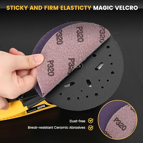 Miniatura 3 de Lijadora orbital aleatoria eléctrica 350W 3A con cable enchufable, vacío central, lijadoras para carpintería, madera primaria y procesamiento de