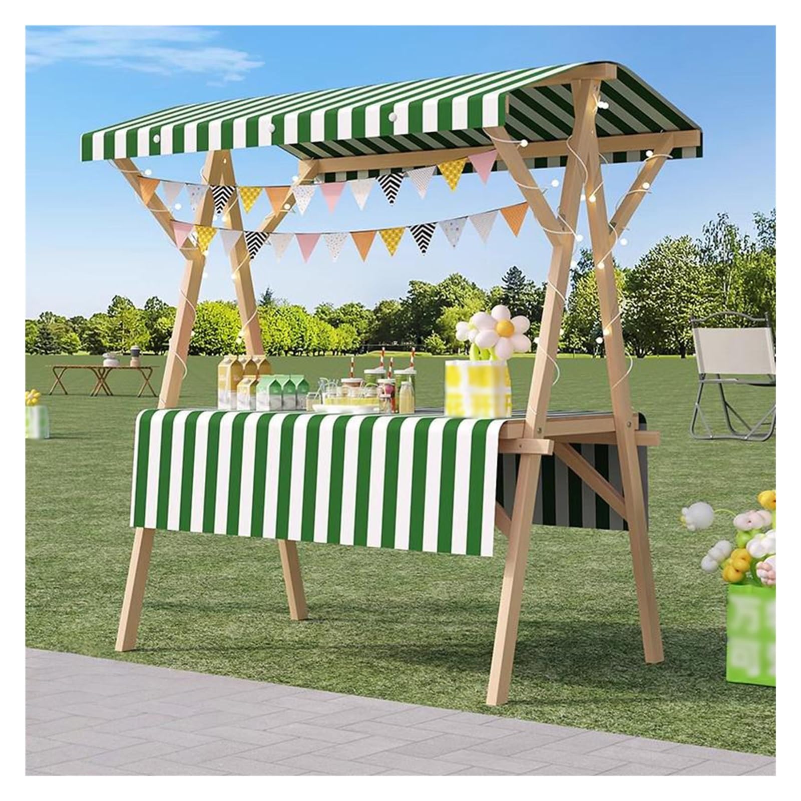 Carrello di legno portatile dell'alimento pieghevole del banco di mostra della stalla del mercato per i fornitori all'aperto perfetto per le bancarelle di strada e i mercati degli agricoltori Facile