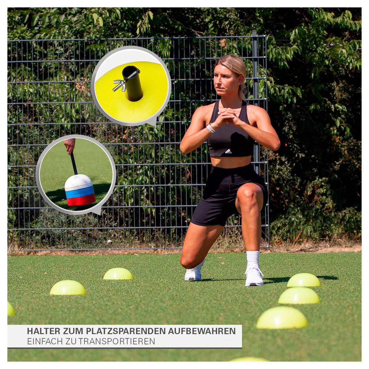 Sport-Tec Markierungshalbkugel Markierungshütchen Trainingshütchen Hütchen Training Fussball 40 Stück
