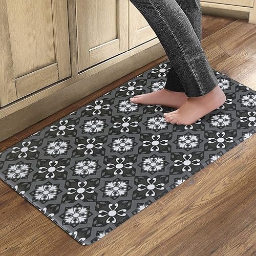 Miniatura 2 de QSY Home Alfombrillas antifatiga para cocina, de 18 x 30 x 12 pulgadas, cómodas alfombras de pie para lavandería, baño, espuma de PVC, bordes