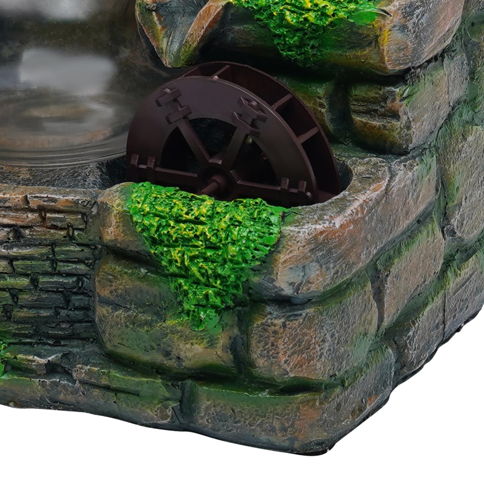 Fontana da interni a LED, con nebulizzatore, pompa dell'acqua, fontana da tavolo da giardino in pietra con piccoli acquari, meditazione interna a cascata per camera da letto, soggiorno, ufficio