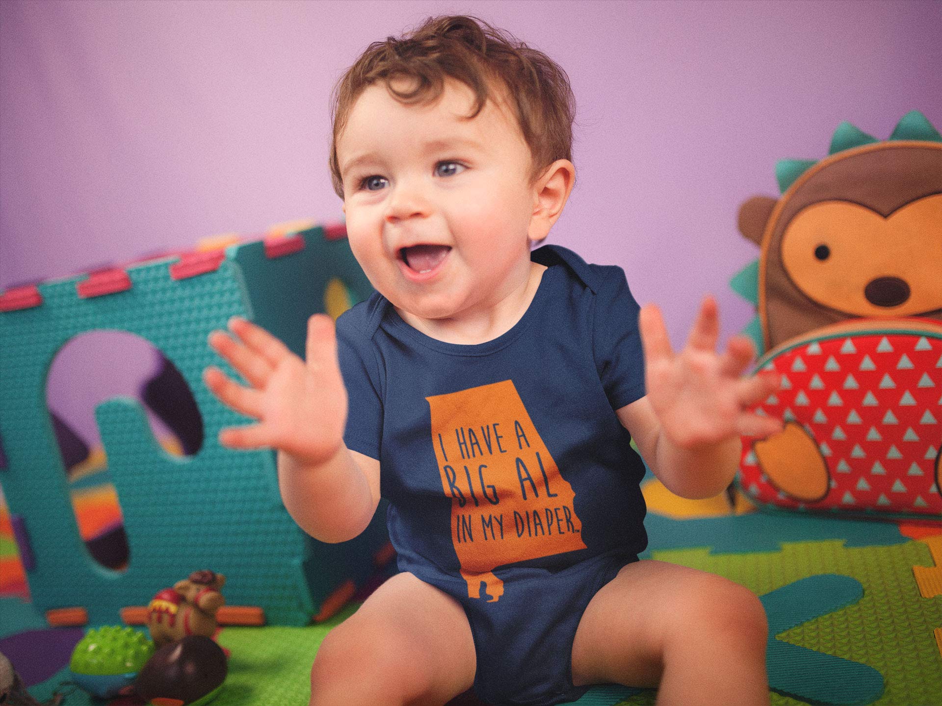 In My Diaper I Have A Big AL Auburn Baby One Piece 18 Months Navy