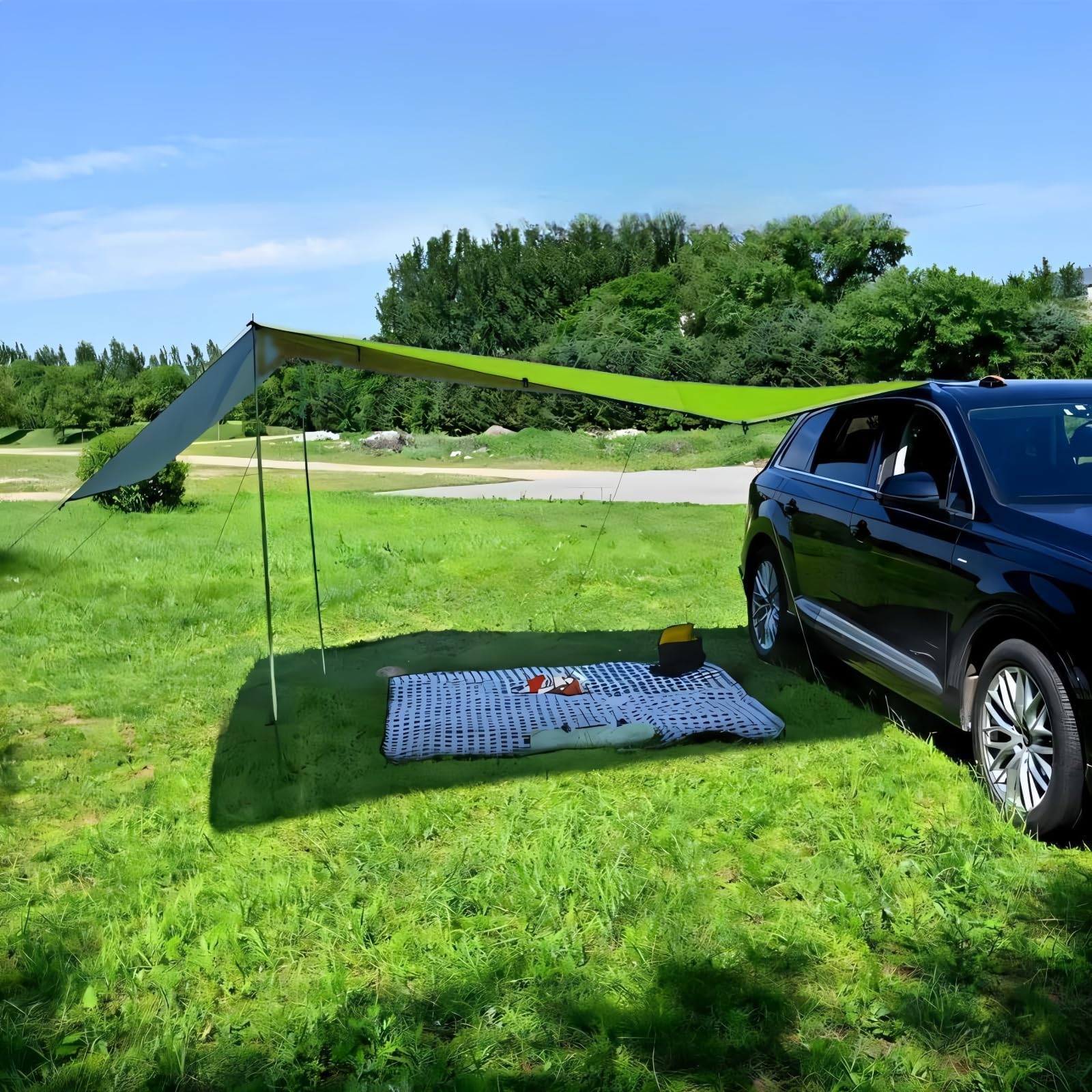 Fay Bless Toldo Camping Impermeable Lona Suelo Protector Aolar Anti-Viento Toldos para Playa Tienda Hamaca Acampada Refugio Al Aire Libre (Army Green,440 * 200cm)