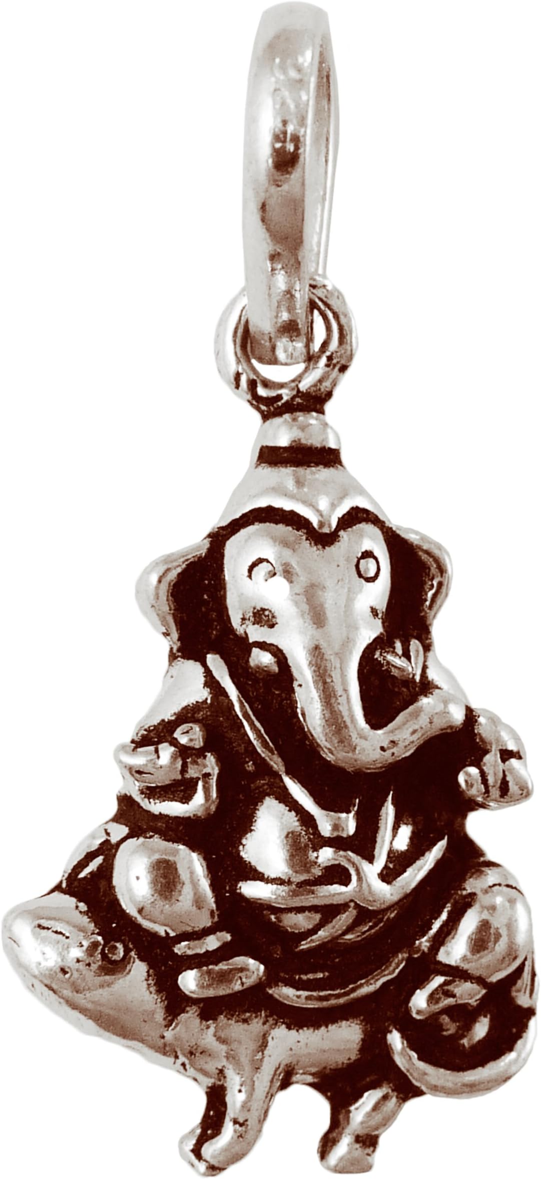 BrajaGanesh Pendant Elaborate Sterling Silver 1" Length