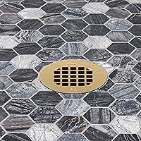 Vista 3 de Oatey 42360 Colador de ducha redondo universal de 4-1/4 pulgadas Snap-Tite en oro cepillado