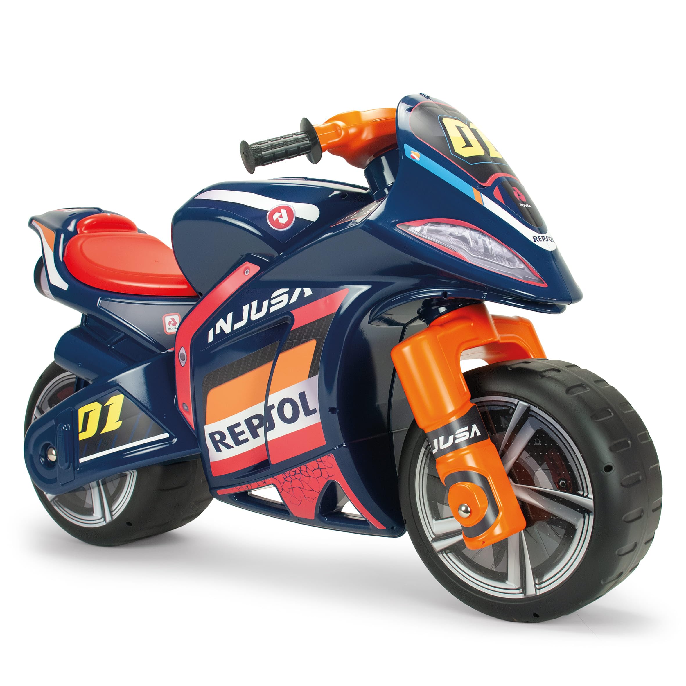 Moto Correpasillos Infantil Winner Repsol XL para Niños 4 Años 5 Años 6 Años 7 Años – Diseño Estable y Deportivo – Ruedas Anchas y Asa de Transporte - Azul – INJUSA