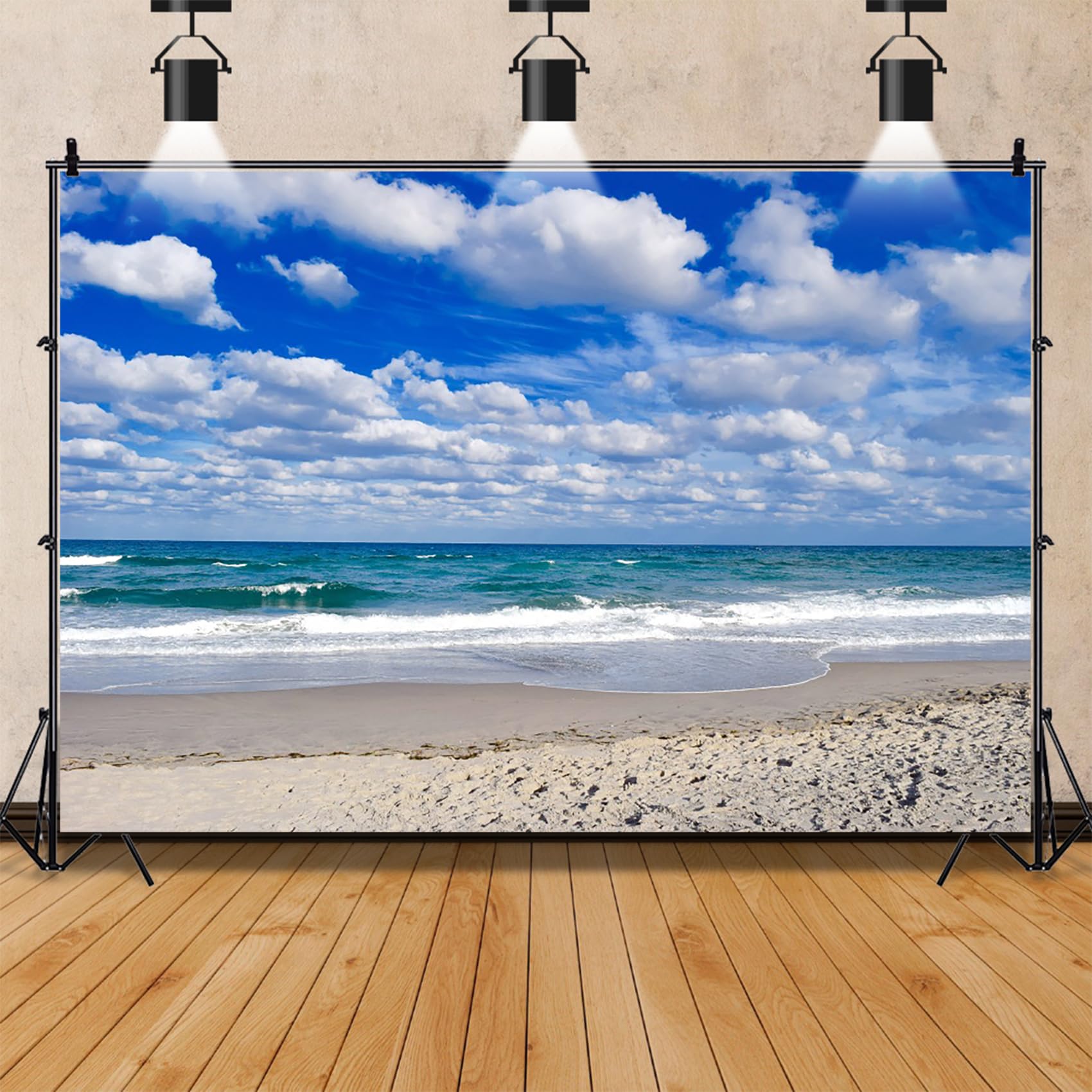 Beach Backdrop 10x7ft Tropical Beach Photo Backdrop - Blue Sea & Sky ...
