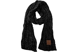 Women's Ultra Soft Chenille Ribbed Thick Warm Knit Shawl Wrap Scarf