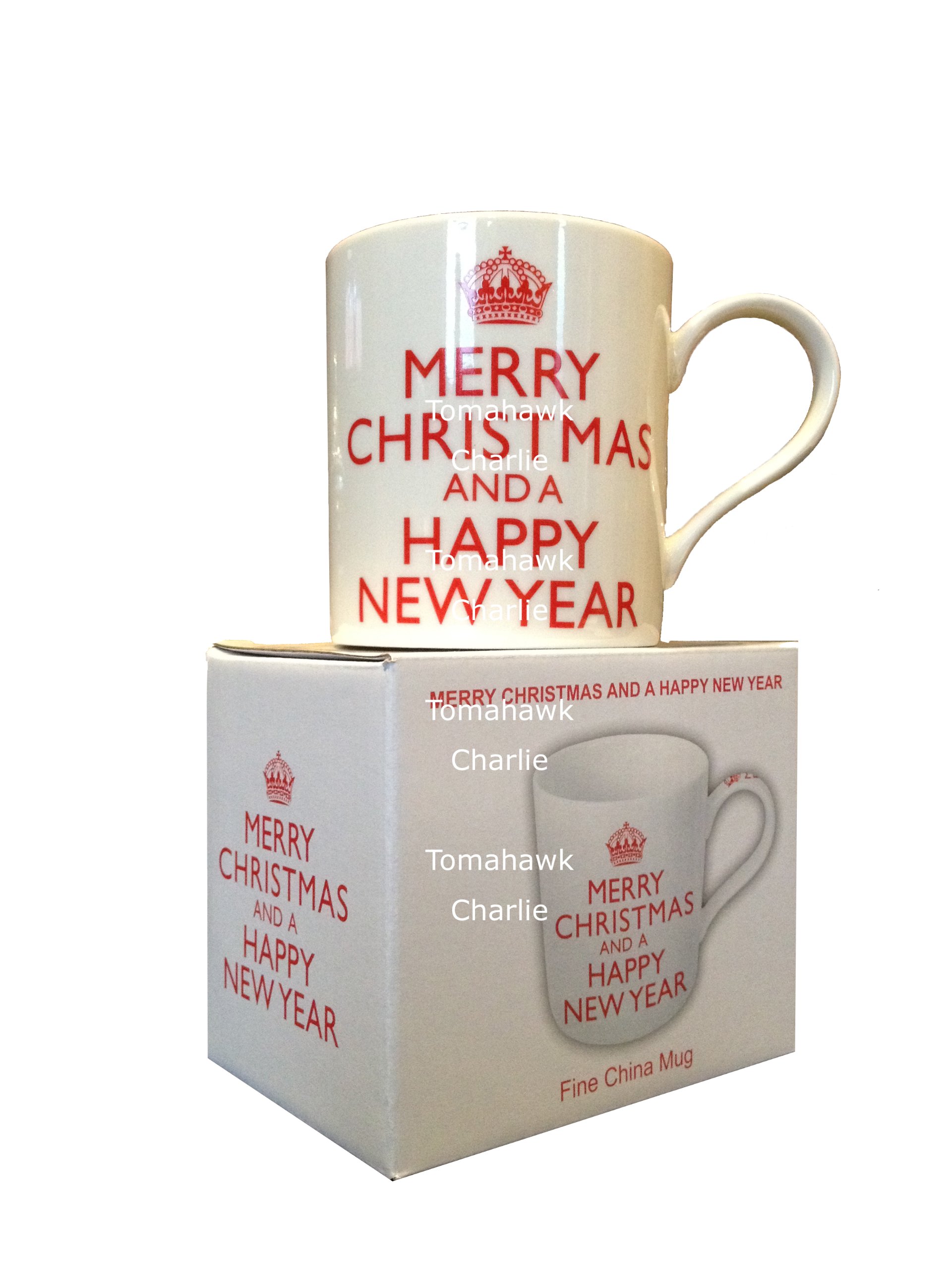 Keep Calm White/Red Ceramic Mug - Merry Christmas And A Happy New Year