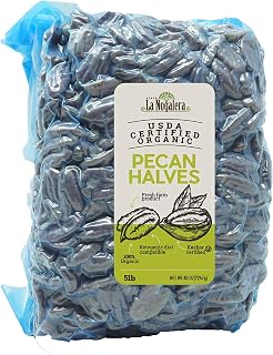 La Nogalera USDA Organic Pecan Halves, 5 lbs Vacuum Sealed Bulk - Non-GMO, Raw, Keto, Kosher, Halal Friendly
