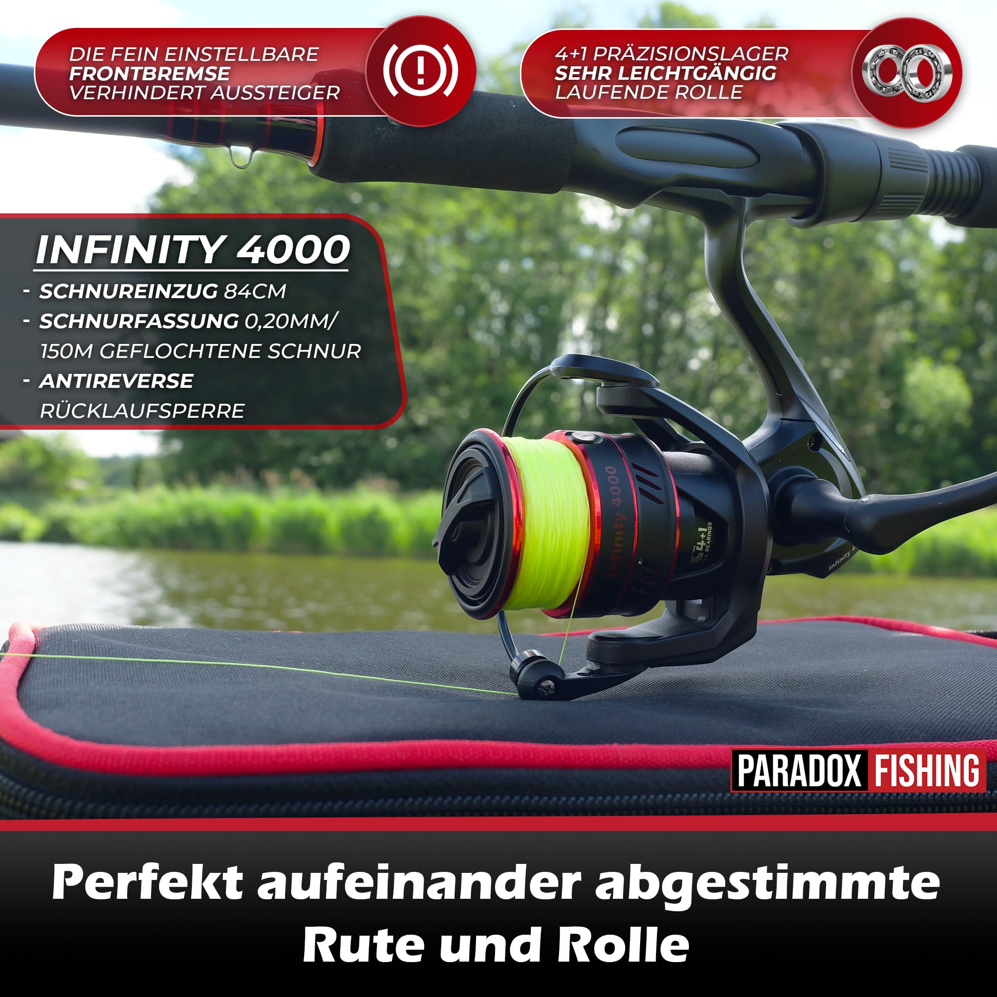 Paradox Fishing Firetiger Spinnrute I 2,1m/2,4m/2,7m I 5-20g/ 15-35g/ 20-60g I Barsch Rute I Zanderrute I Hecht Rute - Spinnruten