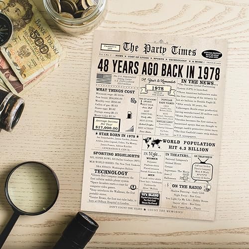 Miniatura 5 de Tarjeta de feliz cumpleaños número 48 para mujeres y hombres, divertida tarjeta de regalo de cumpleaños de 48 años para marido, esposa, él, ella,