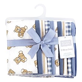 Hudson Baby Unisex Baby Flannel Burp Cloth 10pk, Gentleman Bear, One Size