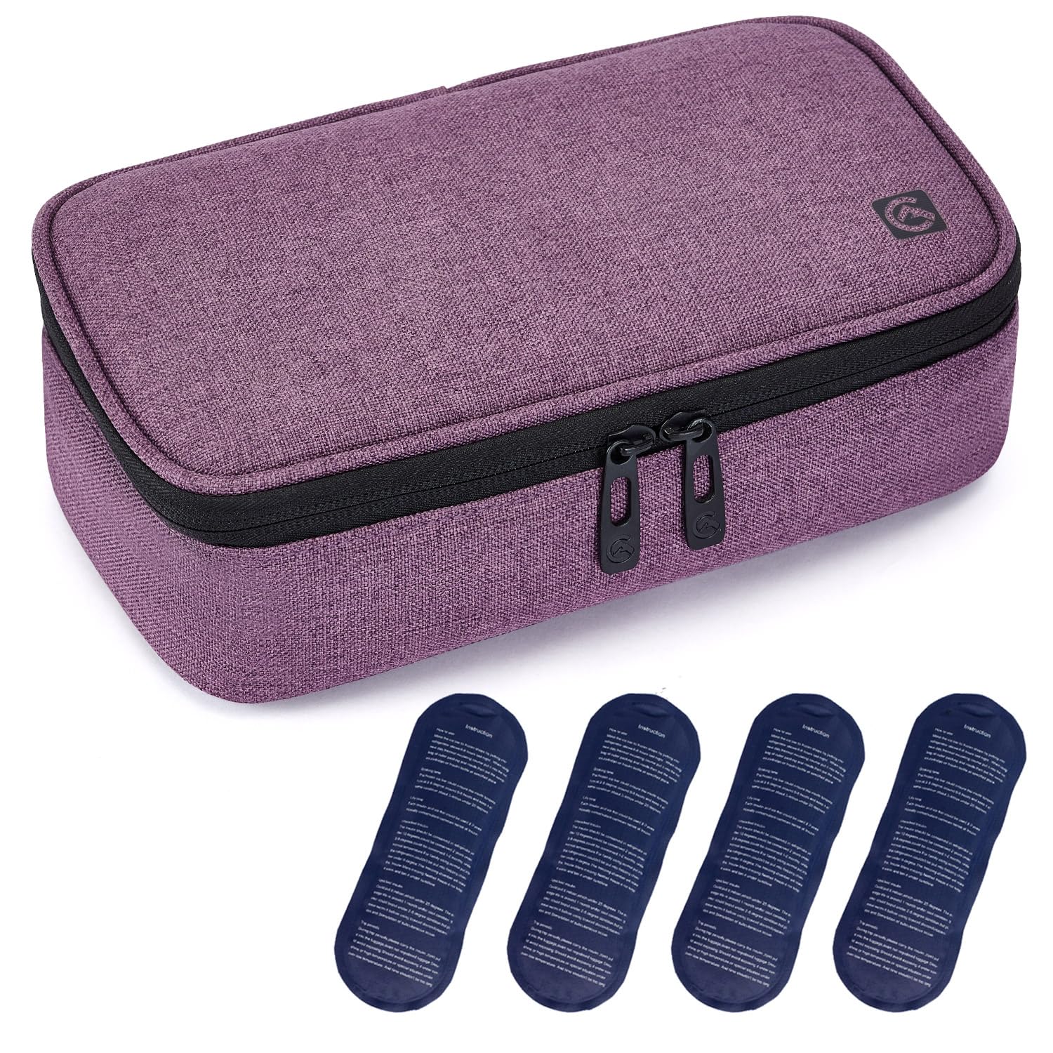 ALLCAMP Insulin Kühltasche Kühlbox für Tragbarer Organizer Diabetiker Medikamente mit Eisbeuteln, Isolierfutter und Stiftaufbewahrung
