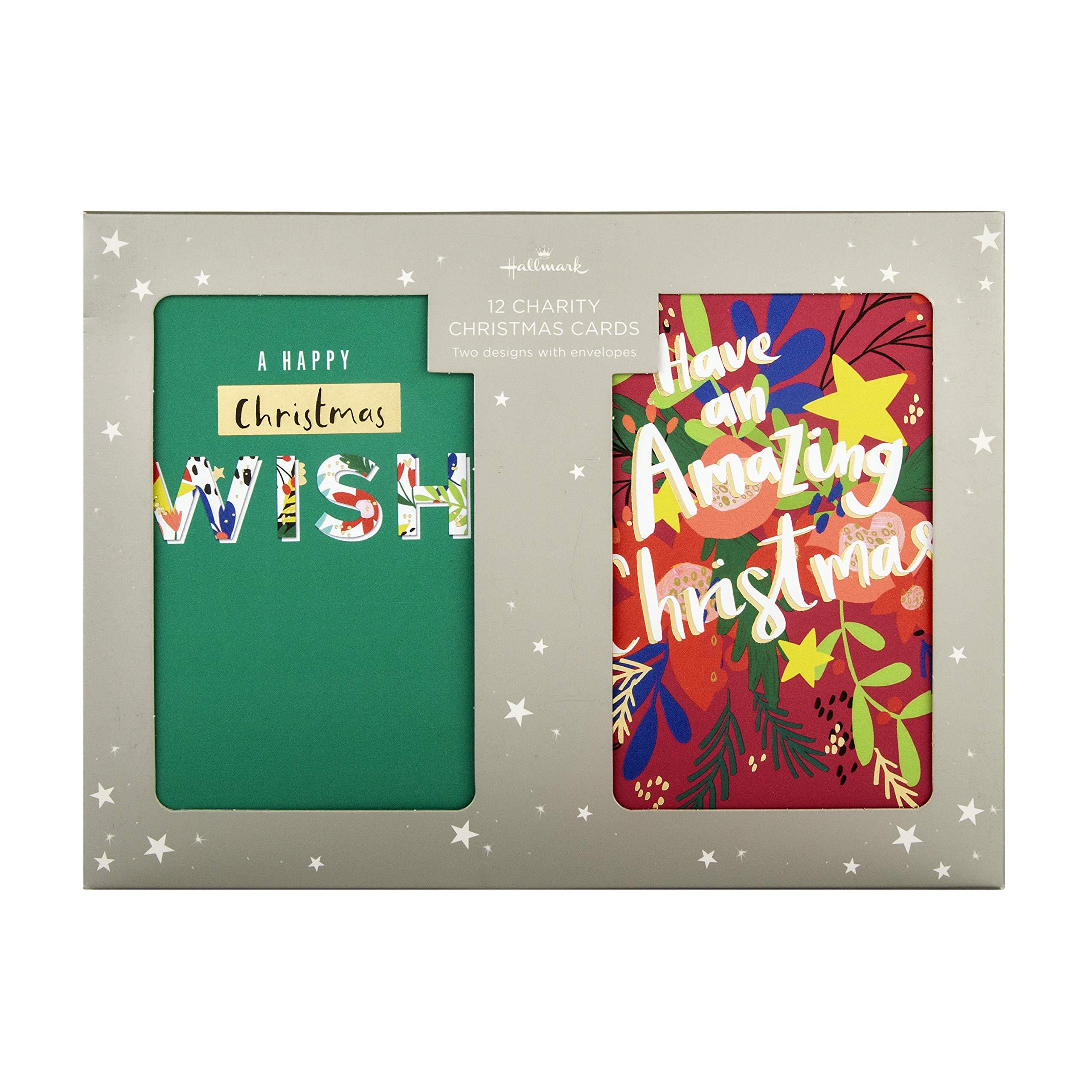 Hallmark Charity Christmas Cards - 12 Cards in 2 Contemporary Designs