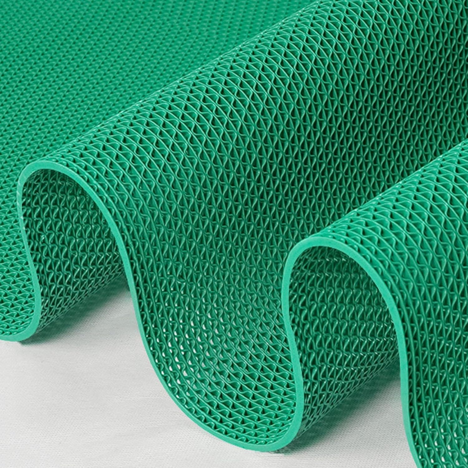 Drainage Non Slip Mat PVC Bathroom Pool Floor Mat Thickness 4.5mm Hollow Door Mat for Indoor Outdoor Wet Area(Green,0.9x1m)