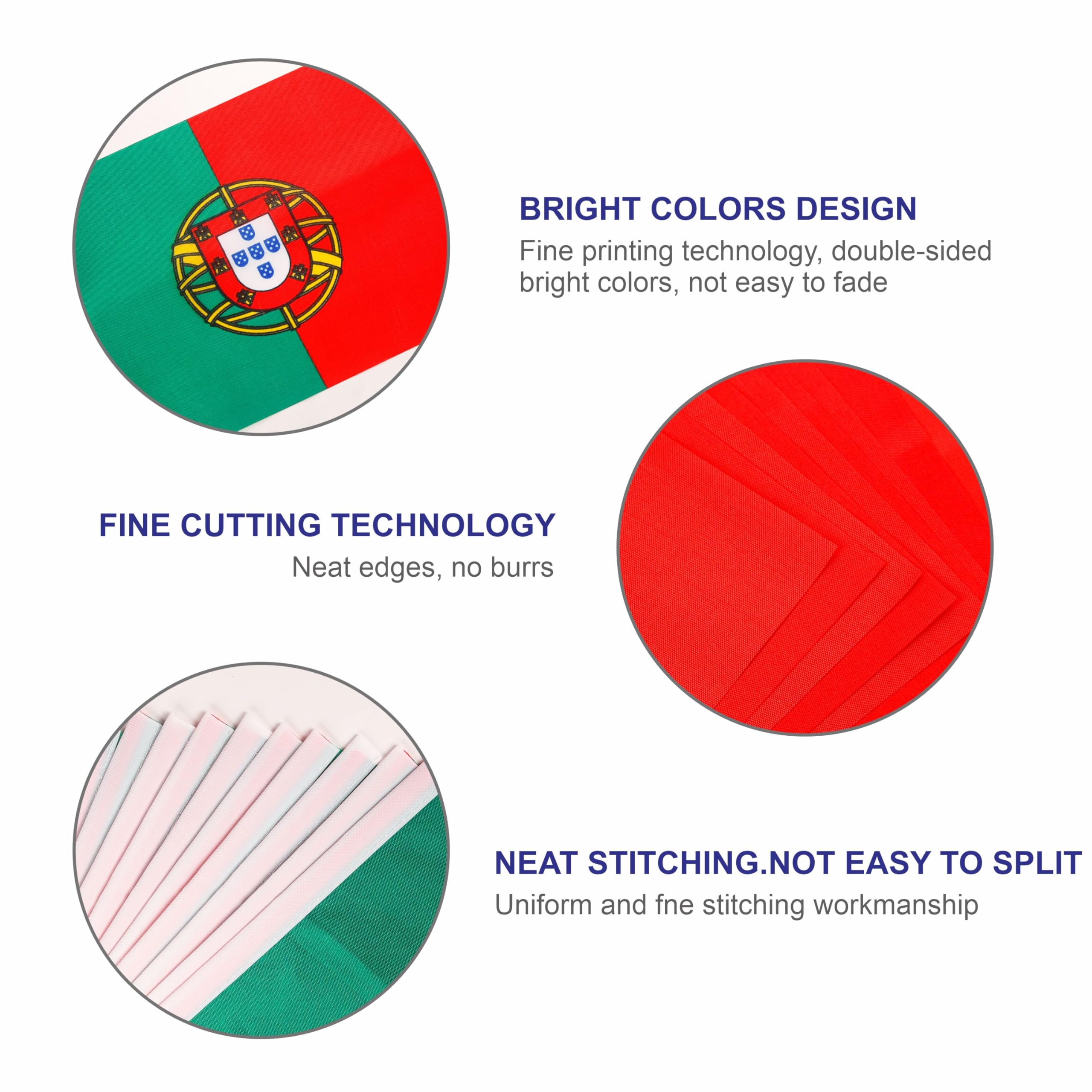 10pcs Mini Portugal Flags on Sticks & 2pcs Tattoos - Image 3