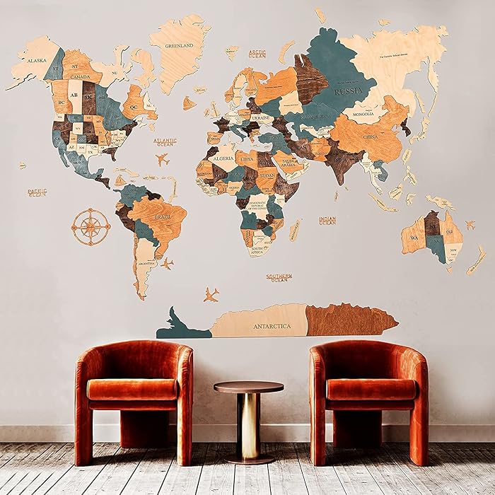 Buy World map, World map wall art, World map wall decor, Map of the