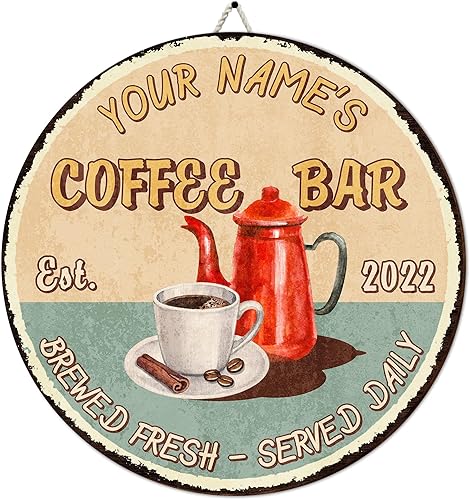 Miniatura 9 de Artsy Woodsy Letrero personalizado de madera para barra de café (no tallada o neón), placa de pared para decoración de cocina, regalos