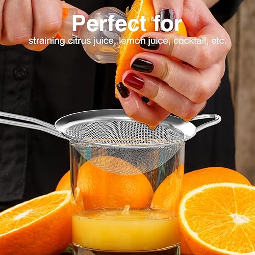 Miniatura 6 de 15 coladores pequeños de acero inoxidable, pequeño colador de té de malla fina, mini tamiz de acero inoxidable con asa, coladores de metal de cocina