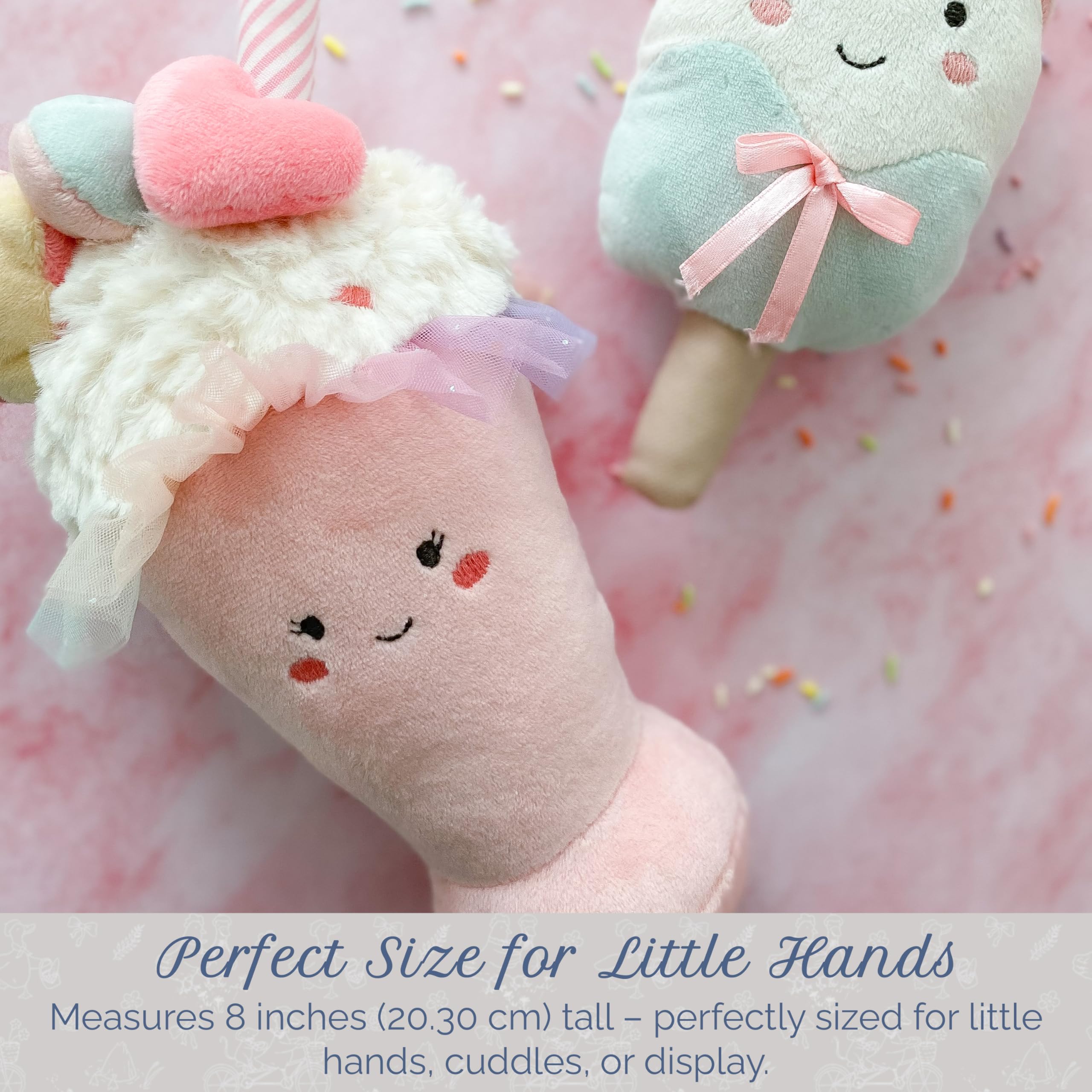 MON AMI Sweet Treat Milkshake 8-Inch Food Plush Toy for Boys & Girls, Multicolor, 8 inches (H) x 4 inches (W) x 3.5 inches (D) - Image 3