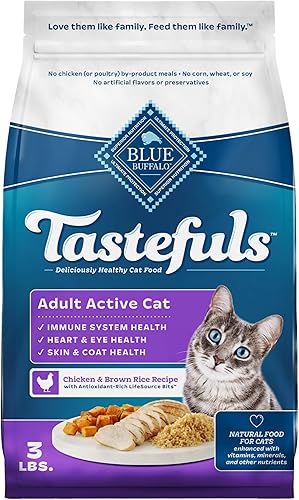 Miniatura 1 de Blue Buffalo Tastefuls Active - Alimento seco para gatos, fabricado en los Estados Unidos con ingredientes naturales, receta de pollo y arroz