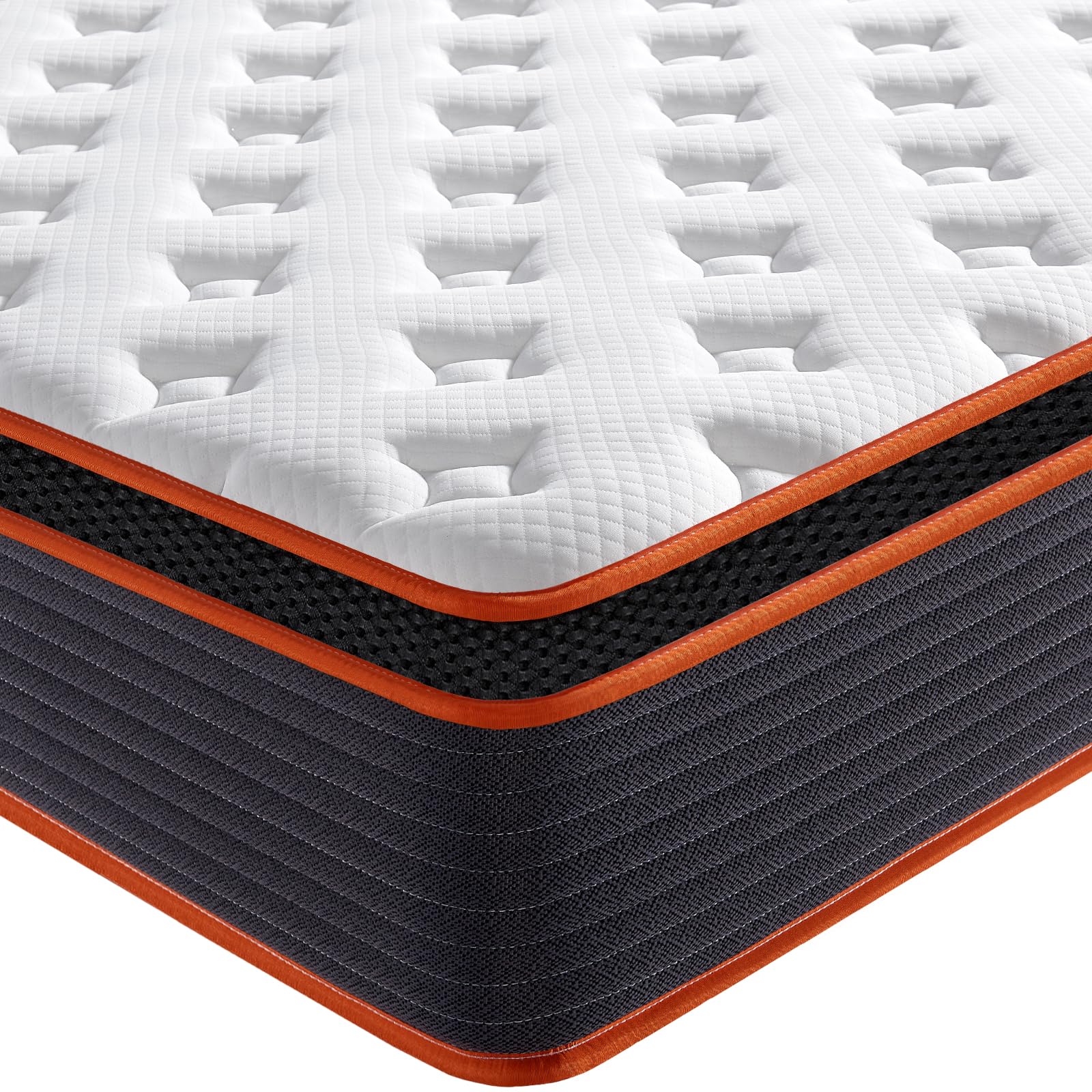 SEZMOONSI Double Mattress 4FT6, 9.1 Inch Deep Gel Memory Foam Medium Firm Mattress with Breathable Soft Fabric, Motion Isolated Individually Pocket Sprungs Double Mattresses, 100 Night Home Trial