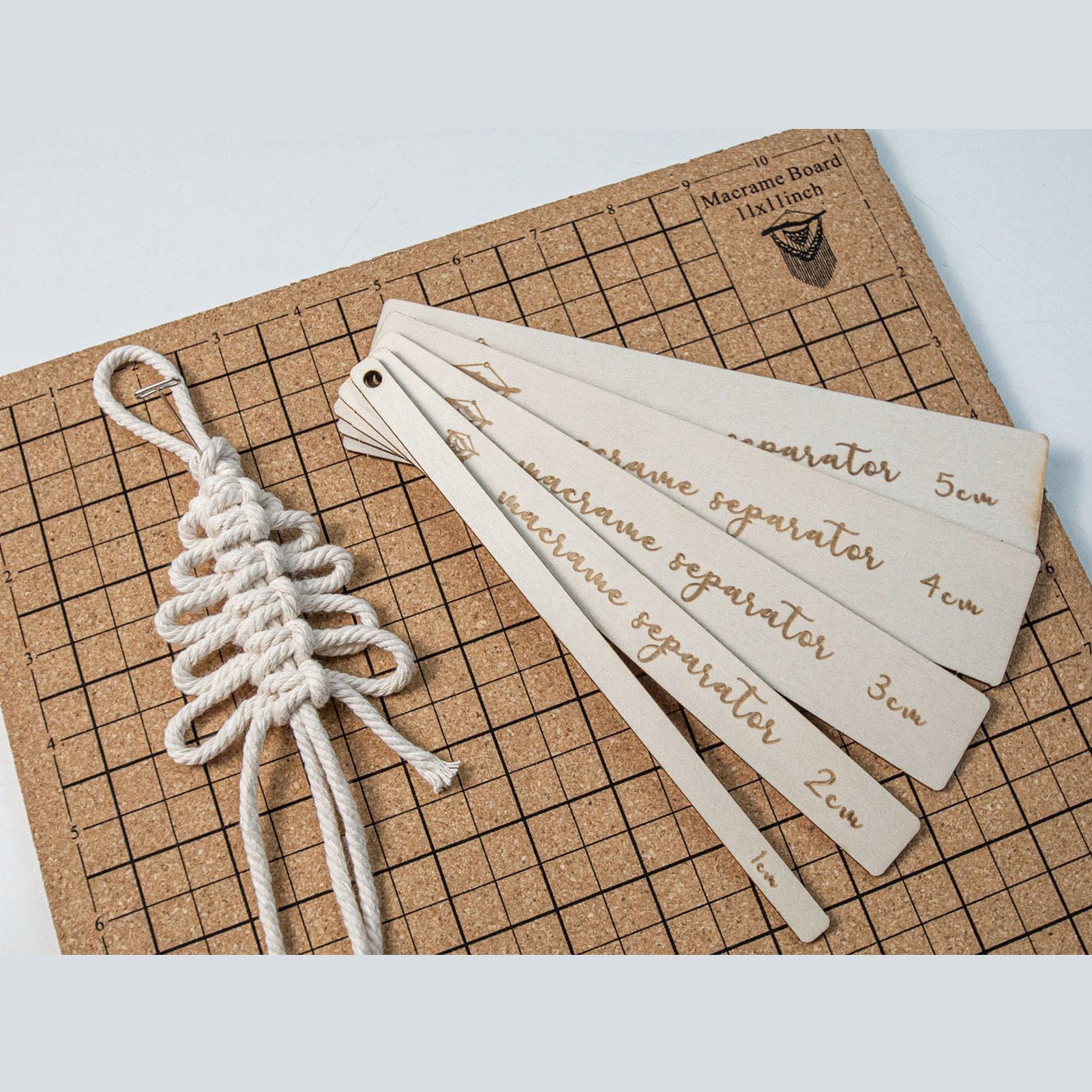Kit De 5 Règles En Bois Pour Macramé – Pour Créer Des Nœuds Précis Et Réguliers | Écarteur De Corde Anti-glisse
