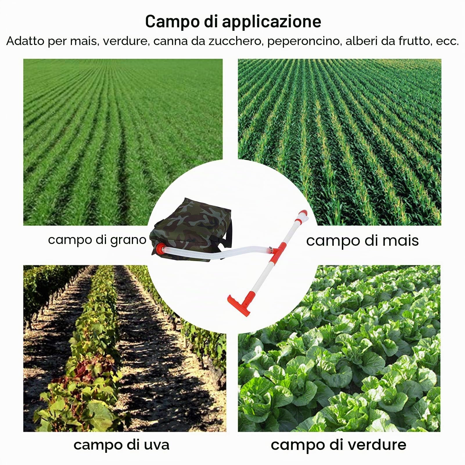 Fdit Spandiconcime, Spandiconcime Manuale Spandiconcime Strumento di fertilizzazione con Borsa per Fattoria Mais Verdure Frutta di Canna da Zucchero