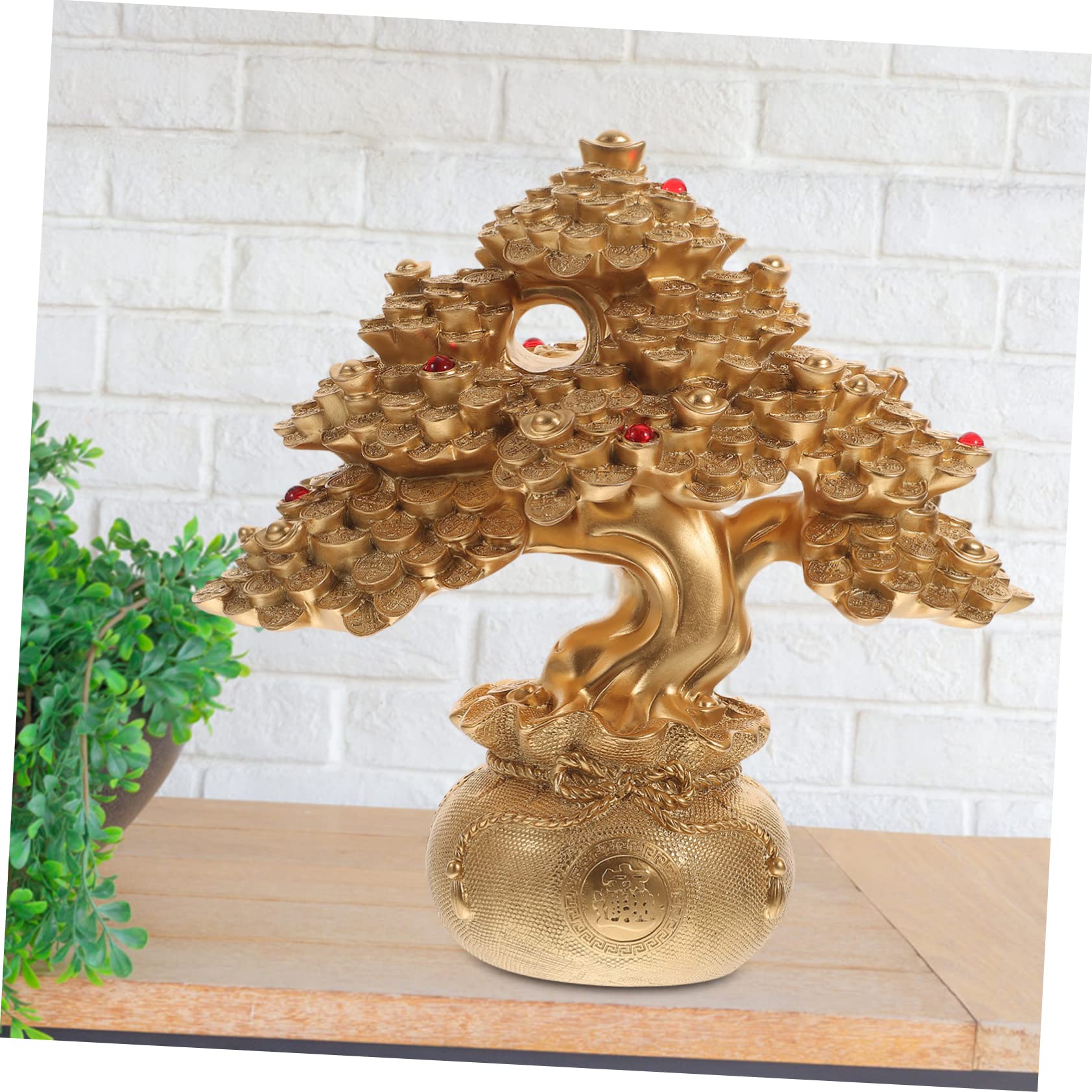 ZXQUEGF Kryształowe drzewko pieniędzy Dekoracja na biurko Dekoracja wnętrz Dekoracje na stół Dekoracja na stół Drzewo Bonsai Chińskie dekoracje Drzewo Bonsai Rzeźba drzewa Chińska ozdoba Wystrój blatu