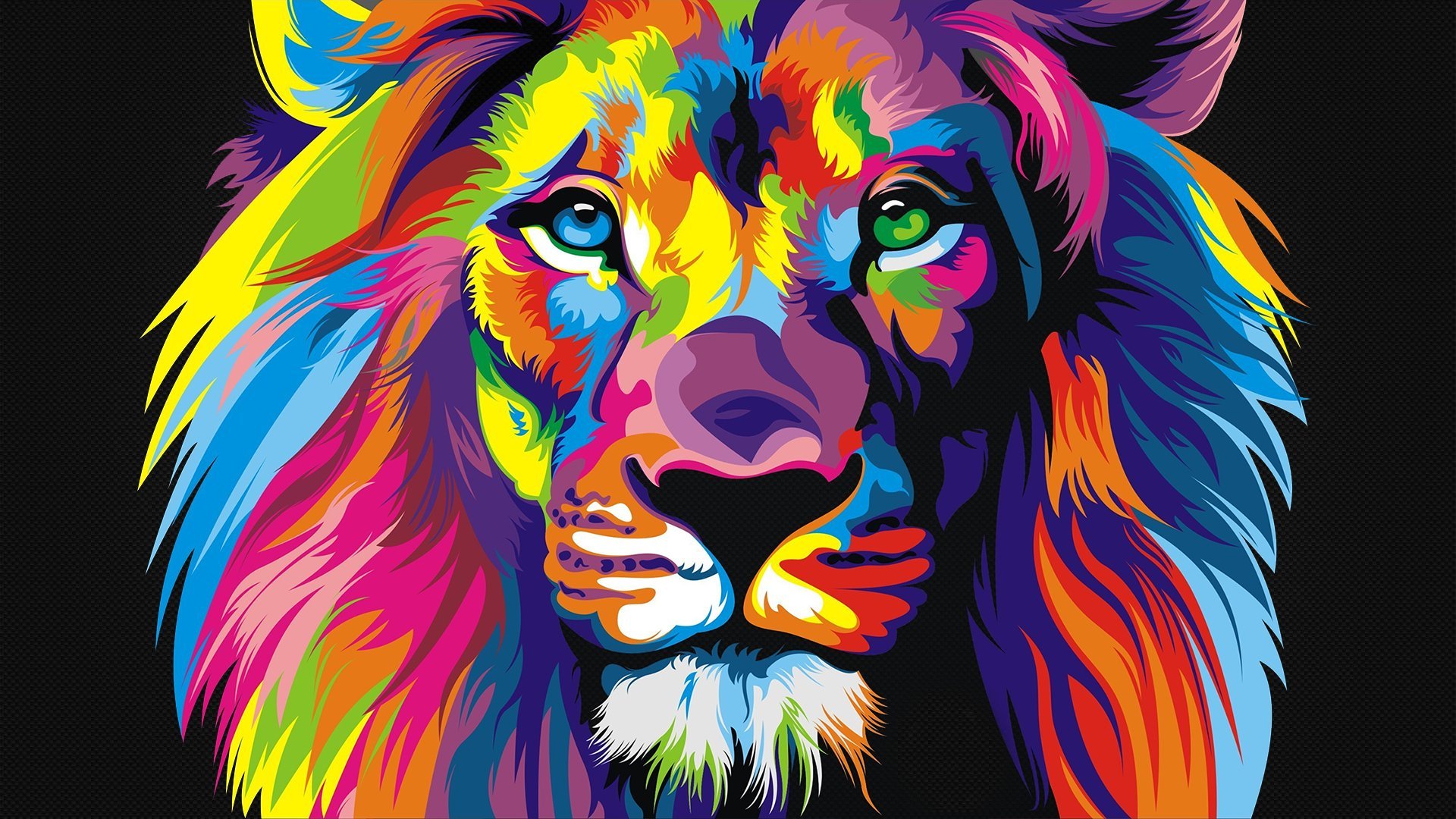 Stampa artistica da parete raffigurante leone in arte pop, diverse dimensioni, Legno, A0 47X33inch