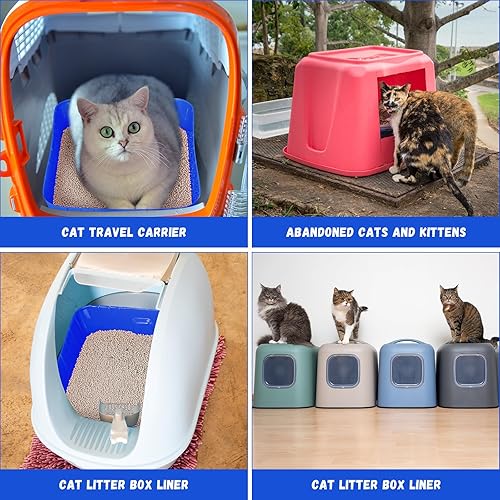 Miniatura 6 de 25 cajas de arena desechables para gatos, bandeja de arena de plástico para gatos, bandeja de arena para gatitos, conejos, cobayas, hámster,