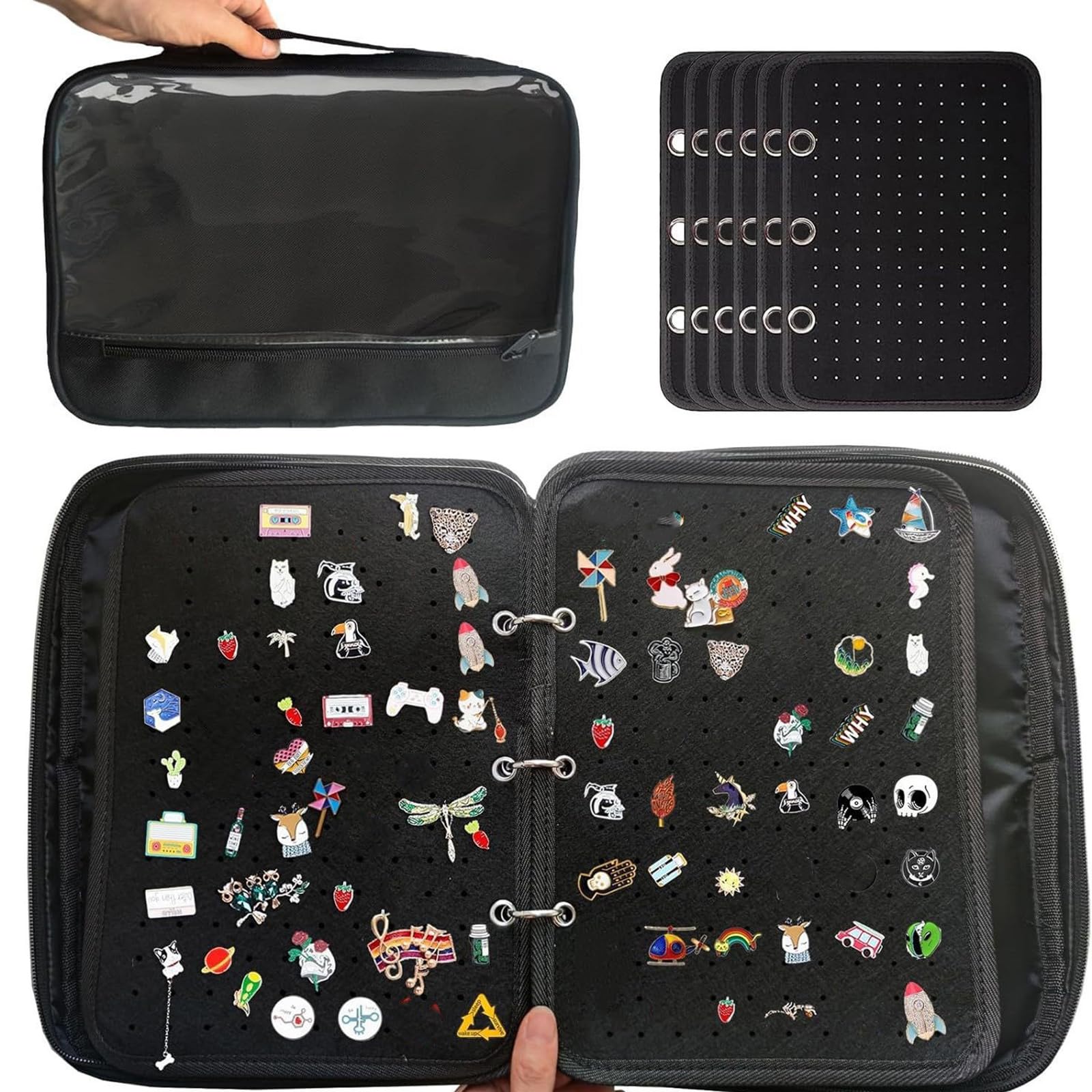Raccoglitore versatile con 6 pagine personalizzabili, accessorio per la casa per appassionati di pin e collezionisti