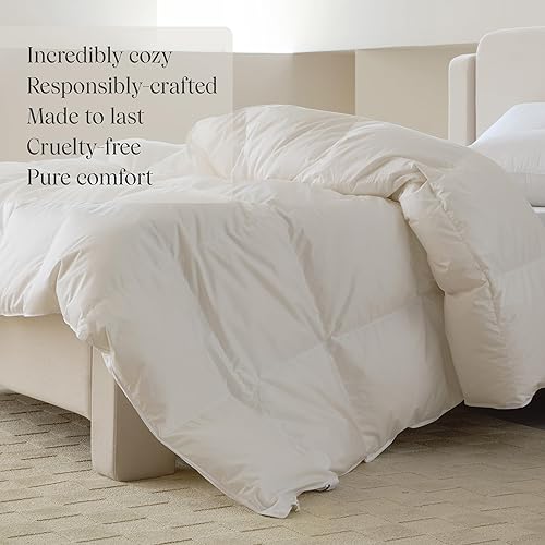 Miniatura 3 de Double Stitch by Bedsure Paquete de edredón y almohadas de plumón blanco de lujo de Estados Unidos, esenciales blancos de primera calidad,