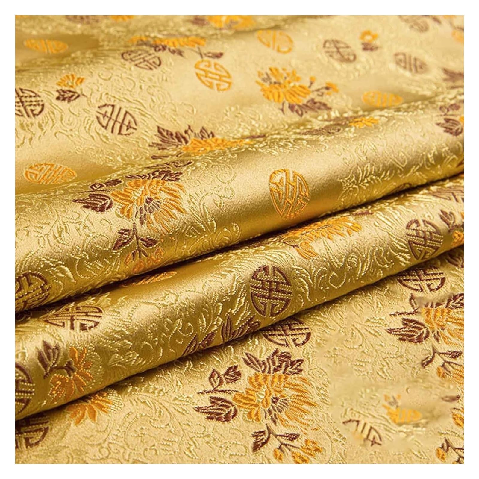 Tissu antique cheongsam fait main or symbole de bon augure haut de gamme