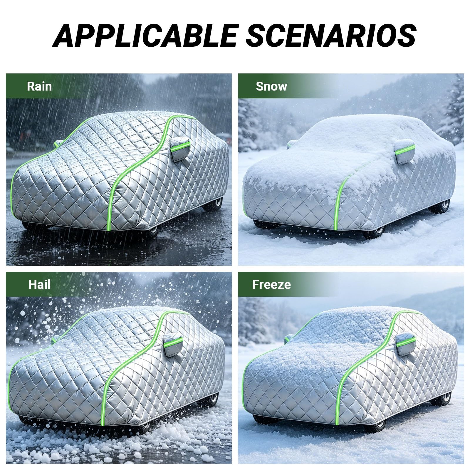 Hagel Vollauto-Abdeckung für Audi TT (4 Seater)/MK2 2007-2014| 4041x1764x1349mm|Verdickte Autoabdeckplane Außenbereich–Wasserdicht,atmungsaktiv und mit Sonnenschutz für Winter und Sommer