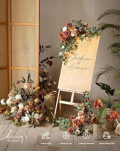 Miniatura 8 de Ling's Moment Plantas artificiales de anturio, 8 piezas de flores de relleno de seda Shabby Blush, tallos de vegetación sintética rosa para ramos de