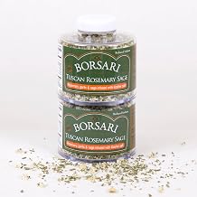 Borsari Seasoned Salt 2-Shaker Gift Set - Tuscan Rosemary Sage Seasoning Blend - Gourmet Seasonings For Steak, Fish, Poultry, More - 3.2oz Shaker Bottles