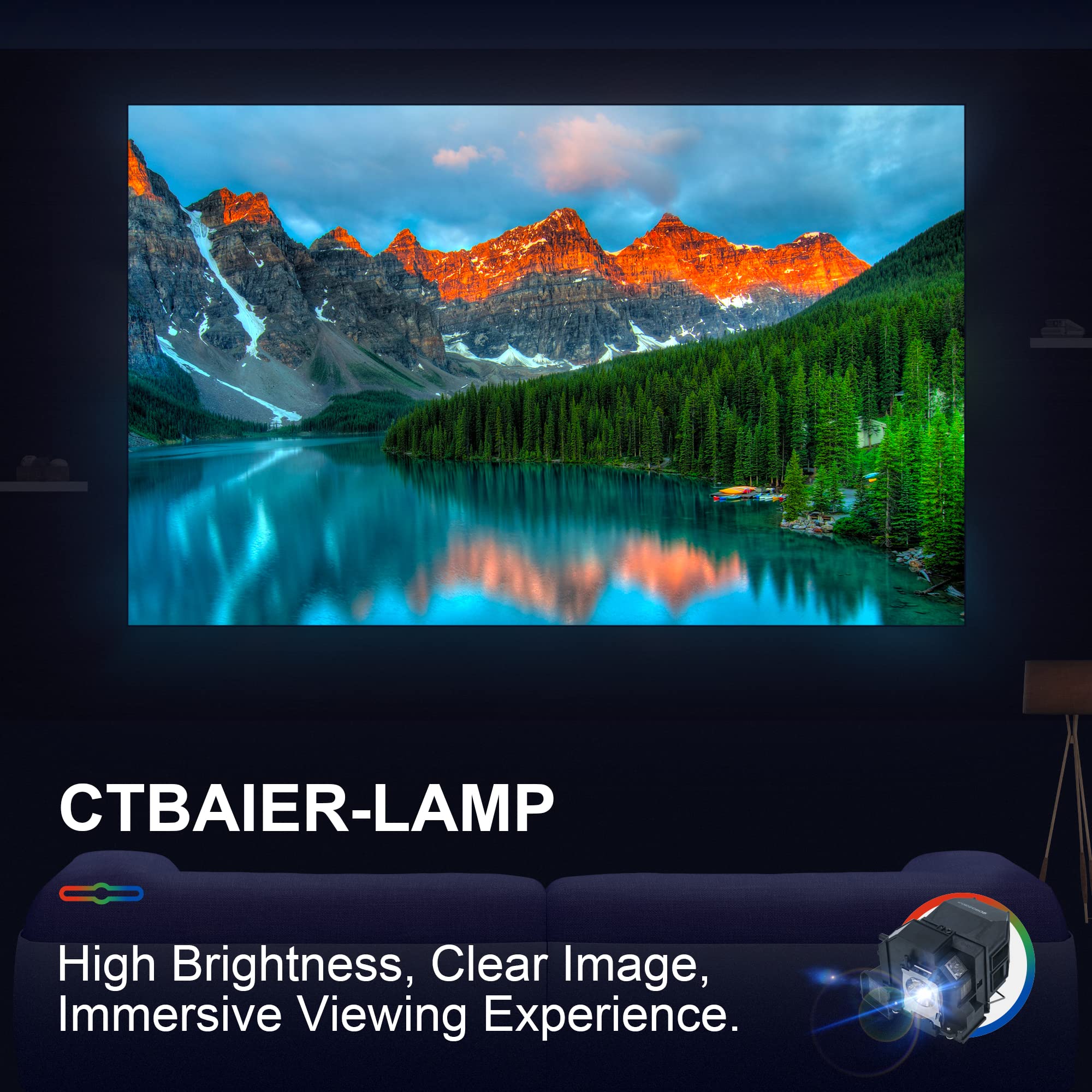 CTBAIER Ersatz-Projektorlampe mit Gehäuse für Epson ELPLP92 BrightLink 696Ui 697Ui EB-1440Ui EB-1440UT EB-1450Ui EB-1460Ui EB-696Ui EB-696UT V13H010L92