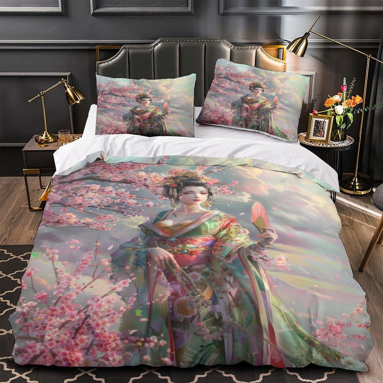 Housse de couette respirante 3D et parure de lit résistante en microfibre